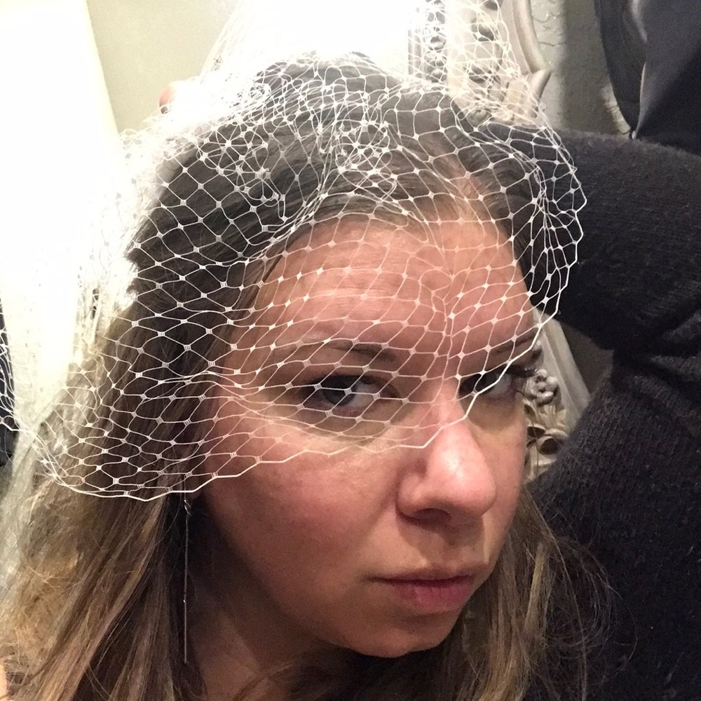 French Netting feather birdcage fascinator veil